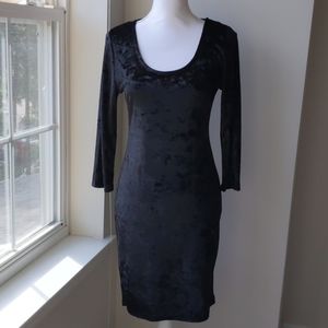 Heart & Hips Black Crushed Velvet Bodycon Dress M